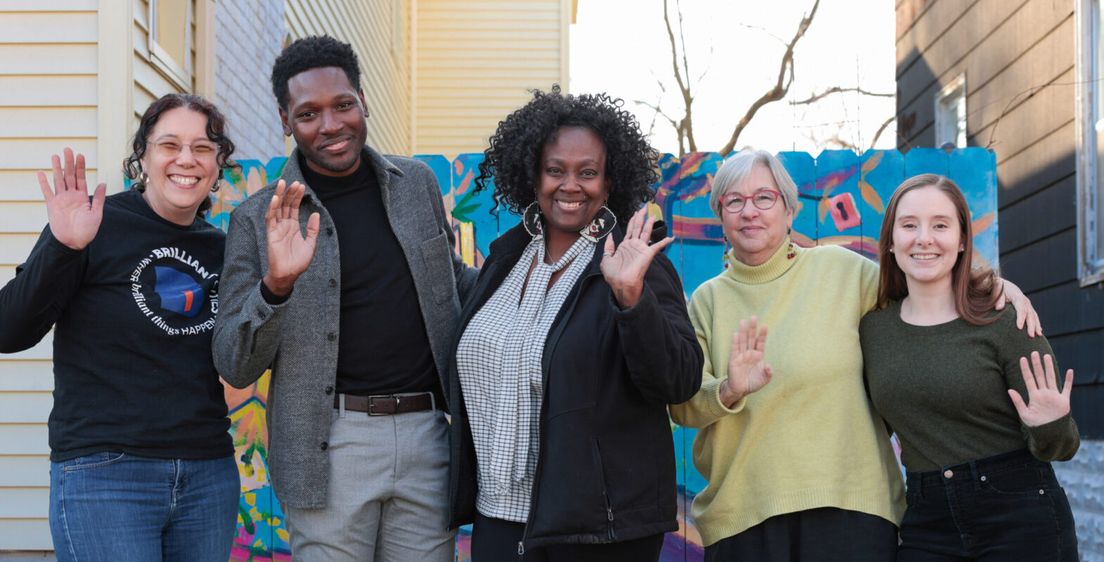 2024-25 Brilliant Cities Board Fellows Jess Scarano (MPH/MSW '26) and David Denton (OMBA '26) with their mentors.