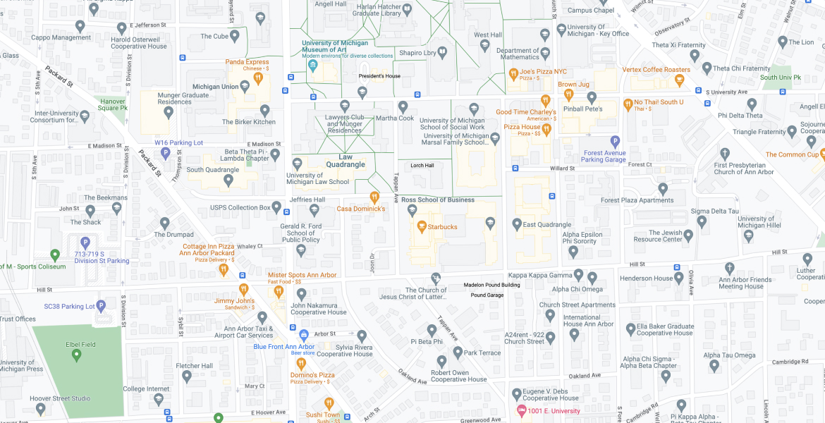Ann Arbor google map.