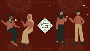 Expressing Arab Identity event flyer with illustrations of Arab people