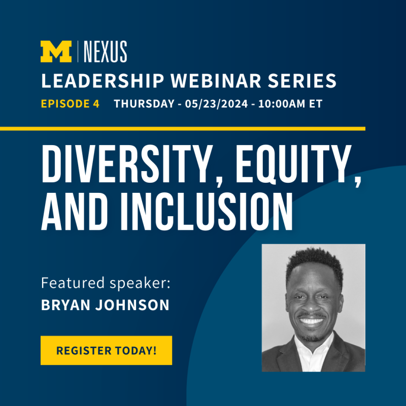 Diversity, Equity, and Inclusion event flyer with photo of Bryan Johnson