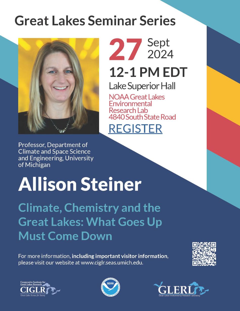 "Great Lakes Seminar" with photo of Allison Steiner 