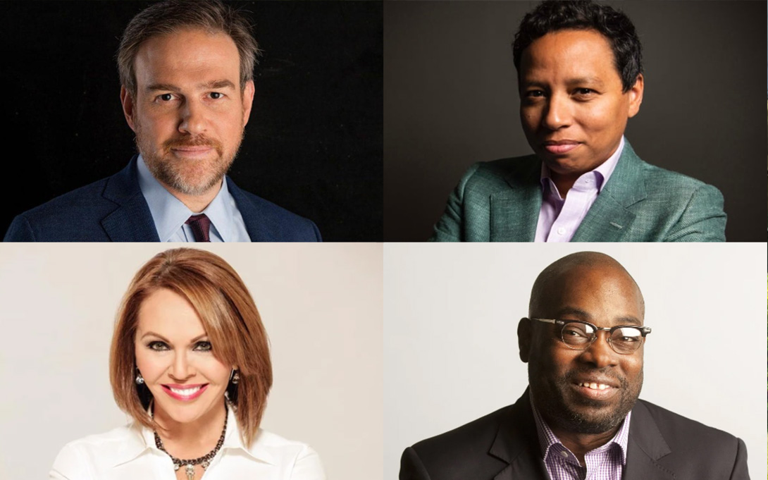 Photos of Bret Stephens, Lydia Polgreen, María Elena Salinas, Stephen Henderson 