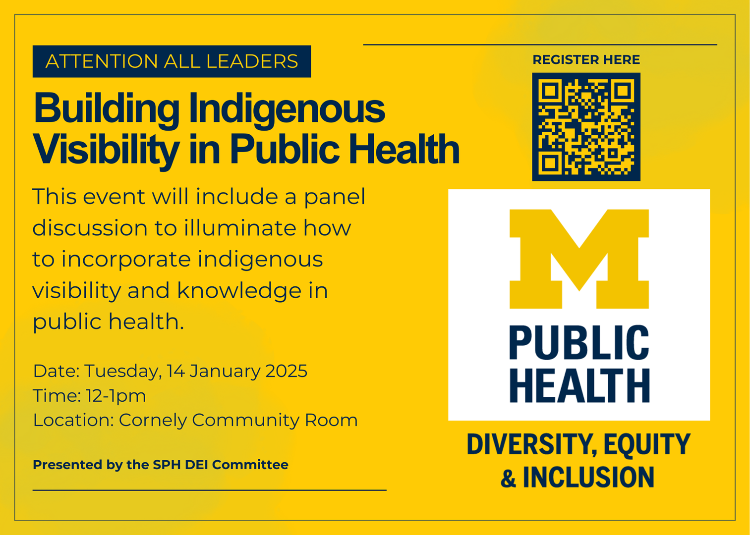 Building Indigenous Visibility in Public Health event flyer with event information