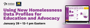 Using New Homelessness Data Profiles for Education and Advocacy held on  January 29 from 12 - 1 pm Eastern 