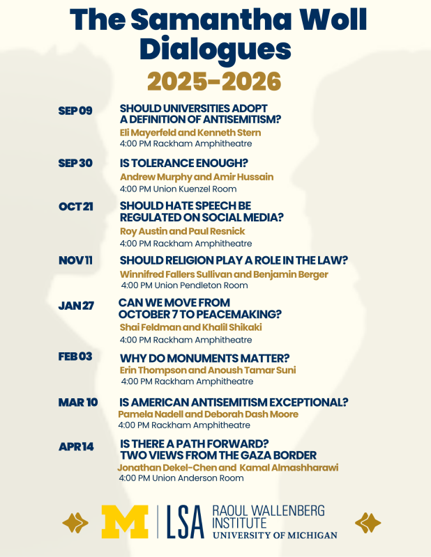 List of events, plus locations and times