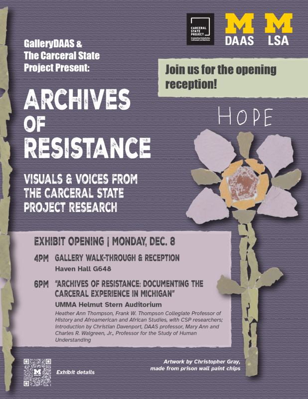 CSP GalleryDAAS exhibit opening night reception and talk information