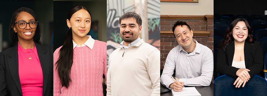 Brandy Blackwell, Whitney Zhang, John Paul Williams-Soriano, Edward Wang, and Isabella Martinez portraits.