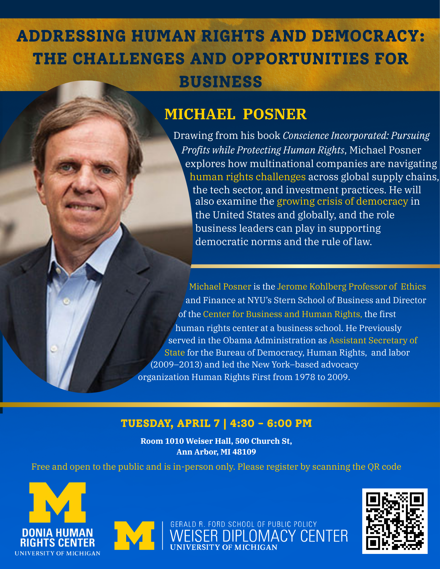 Promotional Flyer for Addressing Human Rights and Democracy: The Challenges and Opportunities for Business