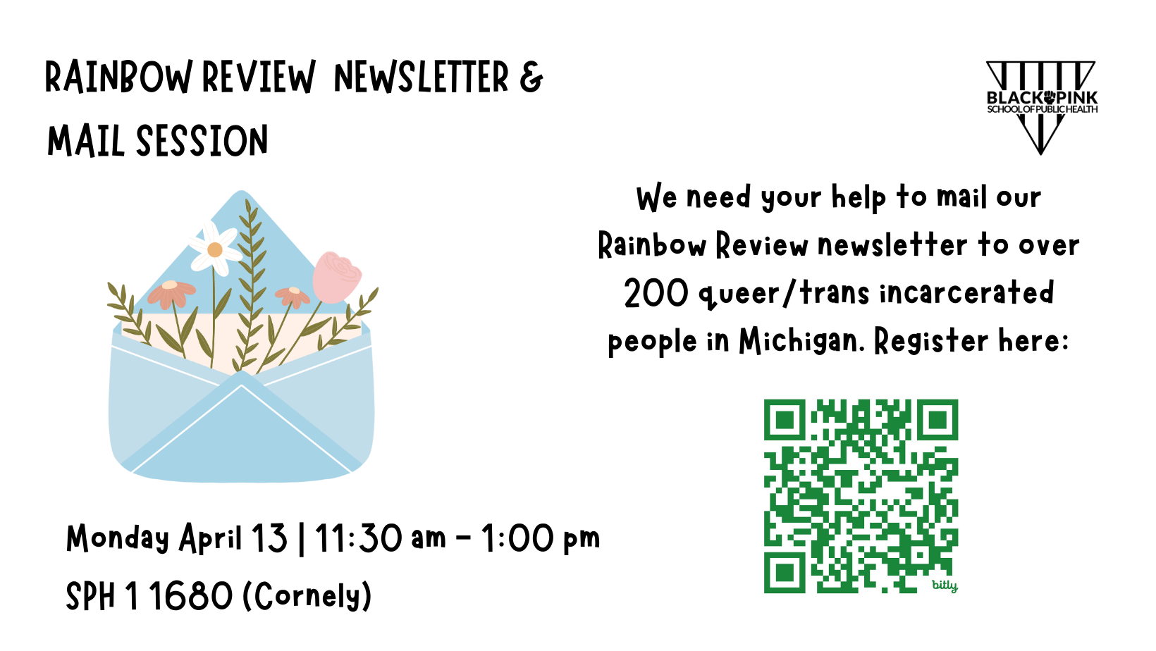 Promotional flyer for Rainbow Review newsletter & Mail Session