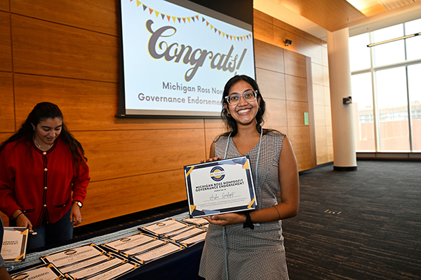 Over 60 Students Receive the 2025-26 Michigan Ross Nonprofit Governance Endorsement
