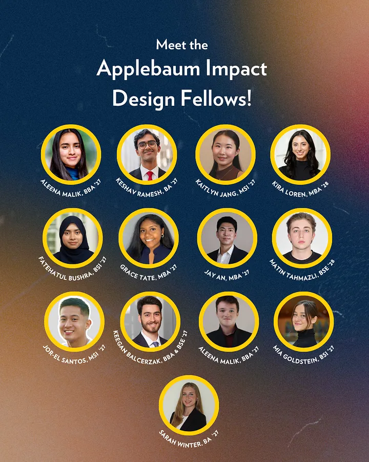 13 Impact Studio Fall 2026 Applebaum Impact Fellows